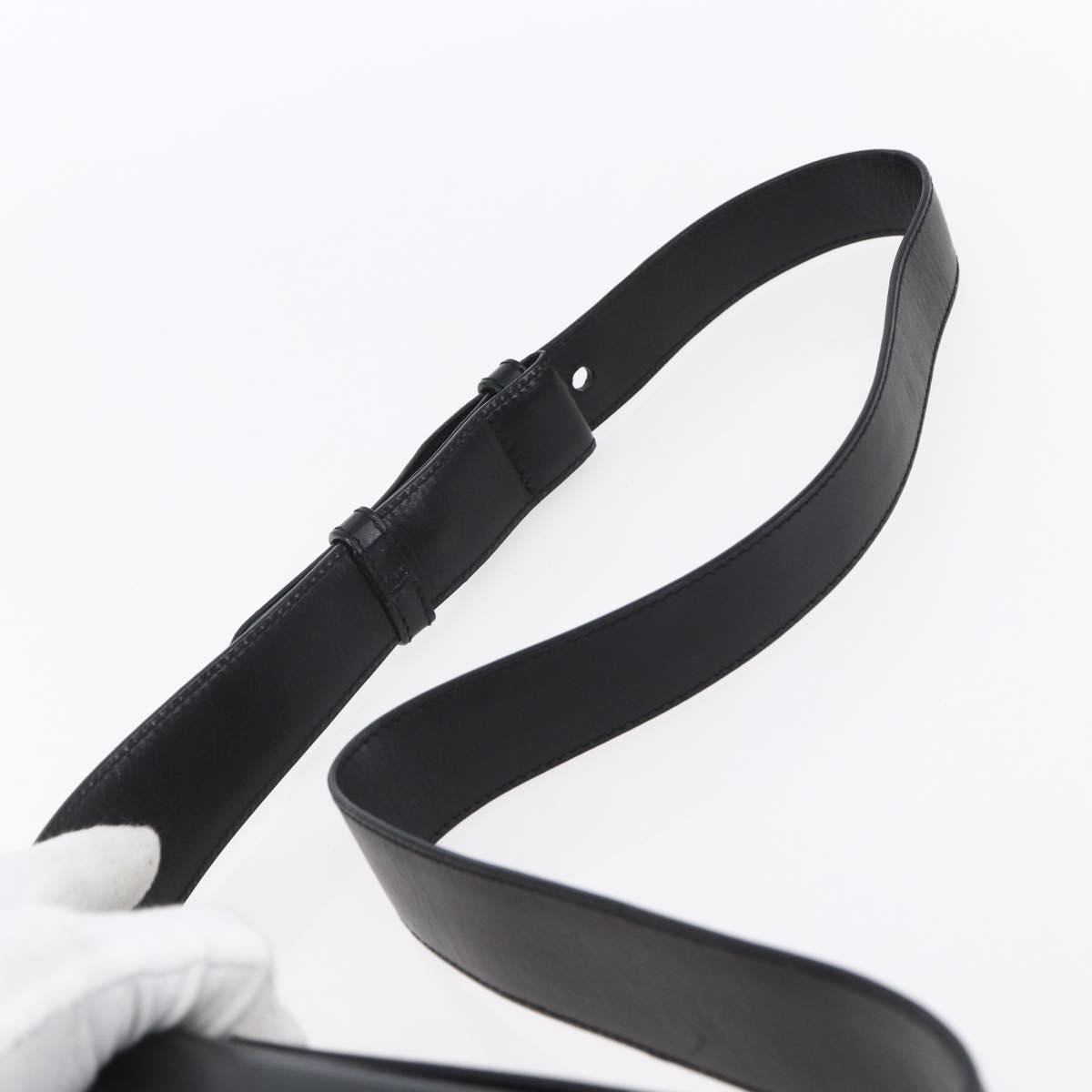 Salvatore Ferragamo Gancini Shoulder Bag Leather Black Gold Auth 153976