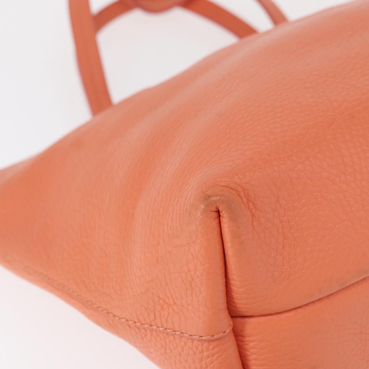 Salvatore Ferragamo Gancini Hand Bag Leather Pink Gold Auth 153980