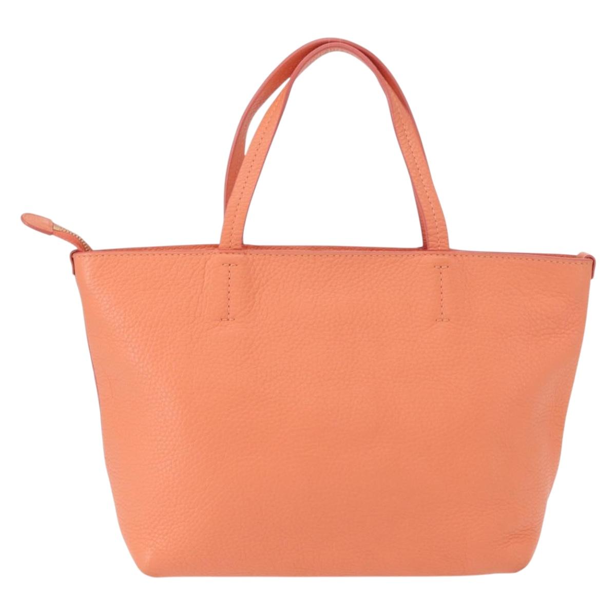 Salvatore Ferragamo Gancini Hand Bag Leather Pink Gold Auth 153980