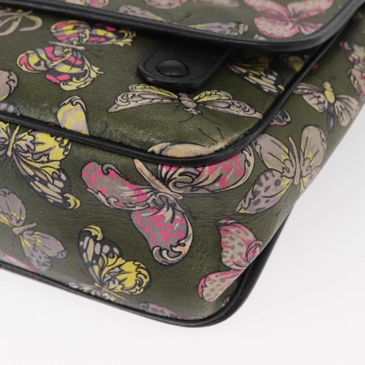 LOEWE Shoulder Bag Leather Green Auth 153985