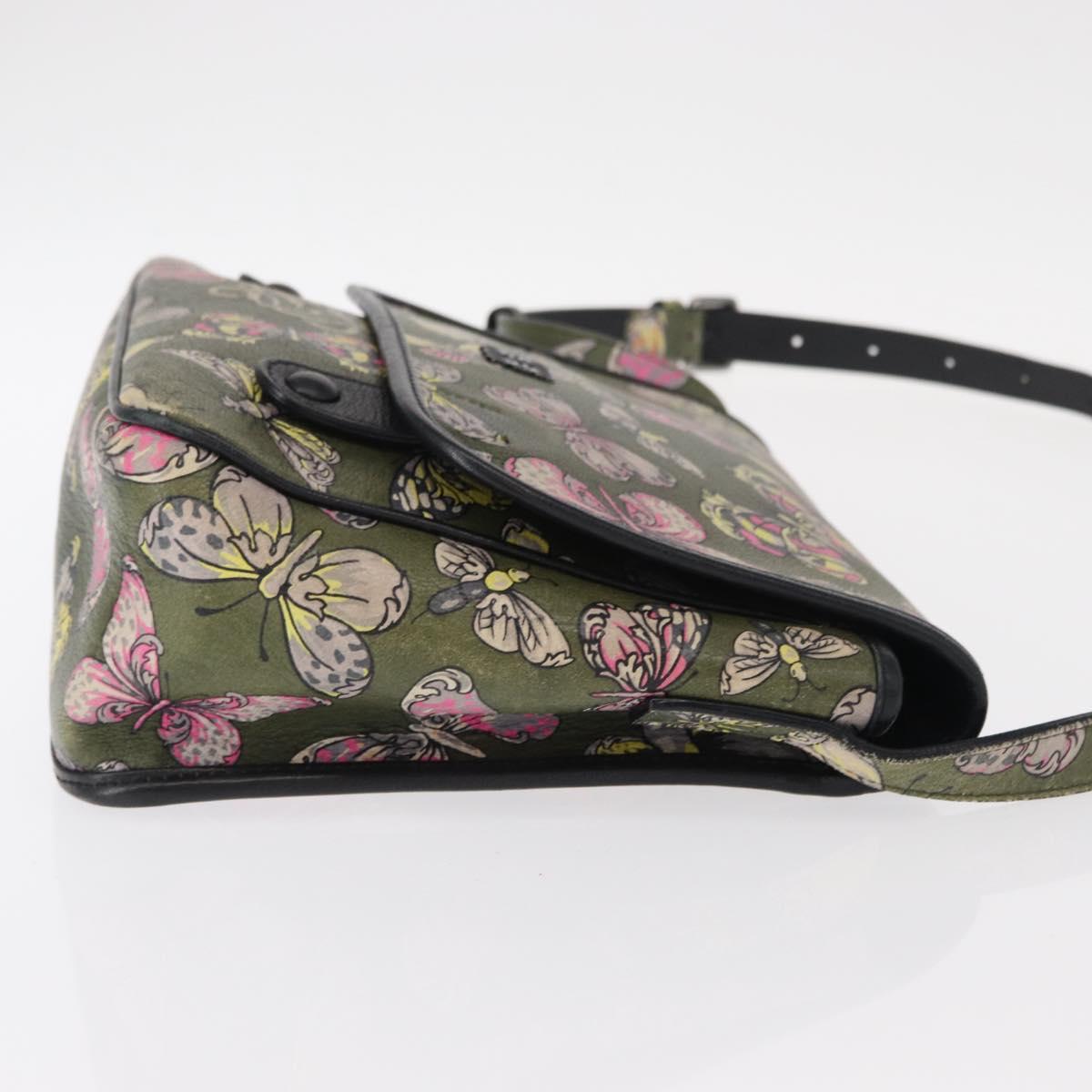 LOEWE Shoulder Bag Leather Green Auth 153985