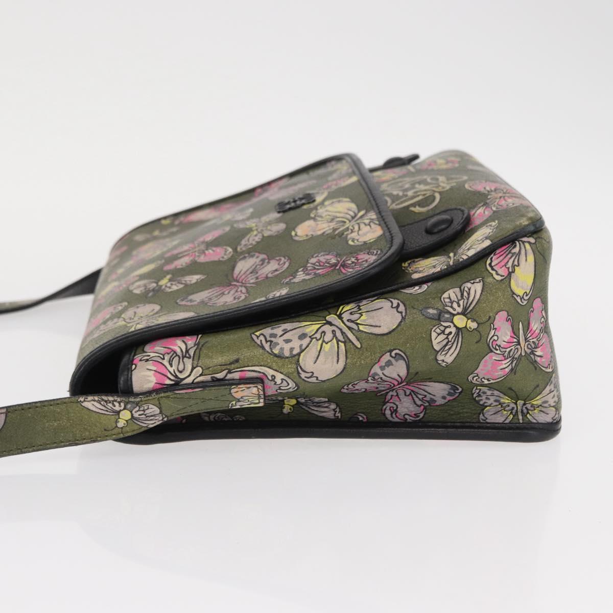 LOEWE Shoulder Bag Leather Green Auth 153985
