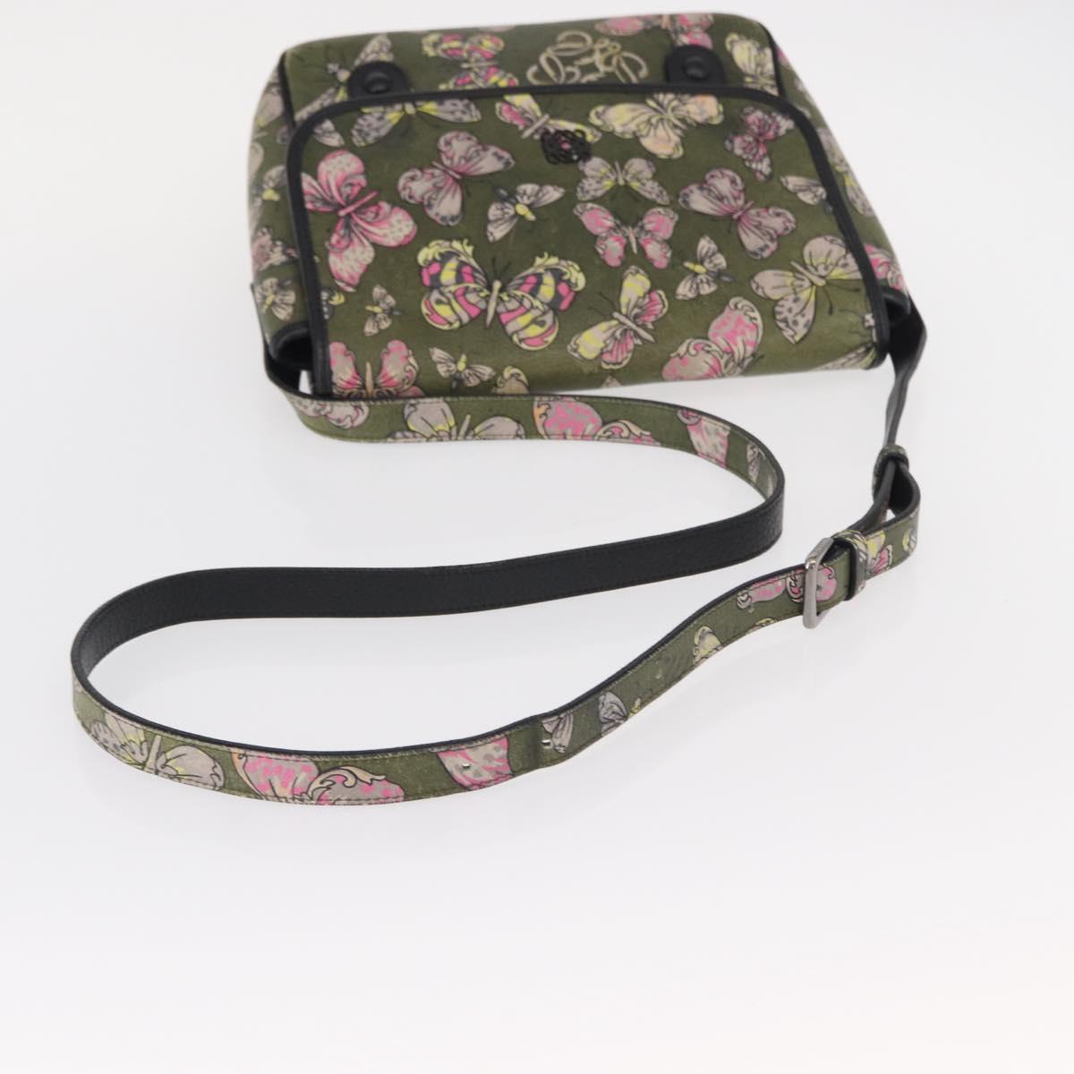 LOEWE Shoulder Bag Leather Green Auth 153985