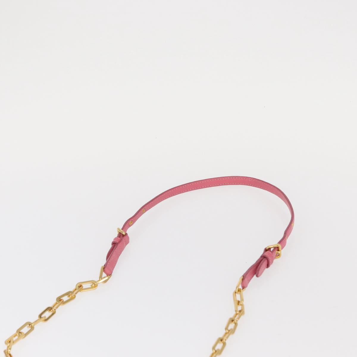 Miu Miu Matelasse Chain Shoulder Bag Leather Pink Gold Auth 153988