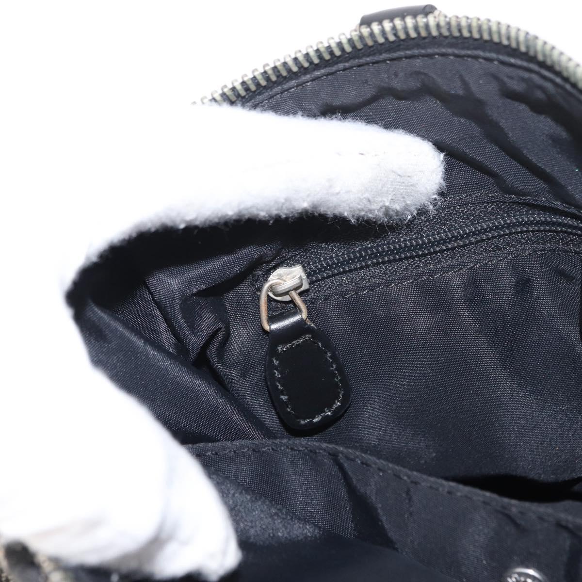 Christian Dior Trotter Canvas Hand Bag Black Silver Auth 153991