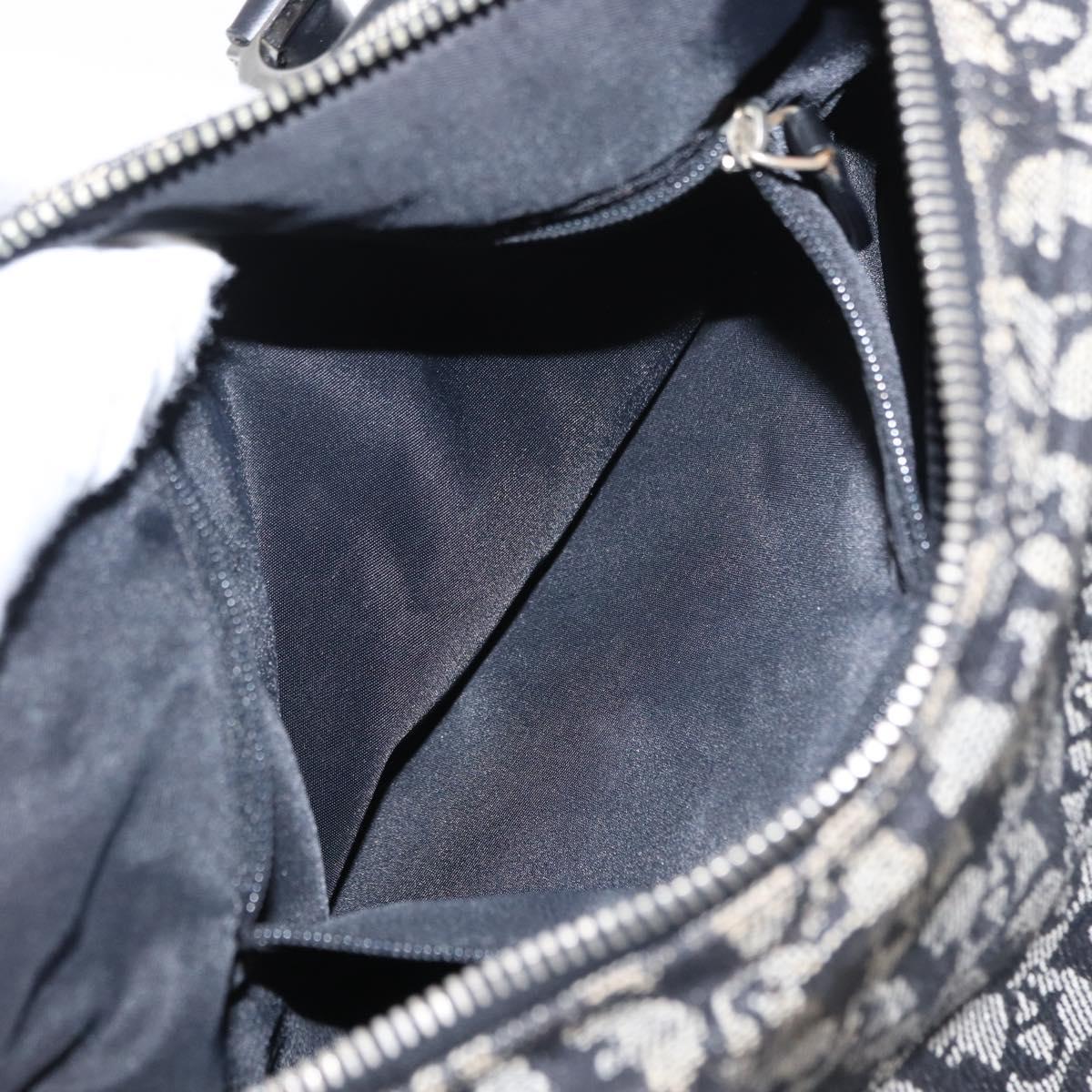 Christian Dior Trotter Canvas Hand Bag Black Silver Auth 153991