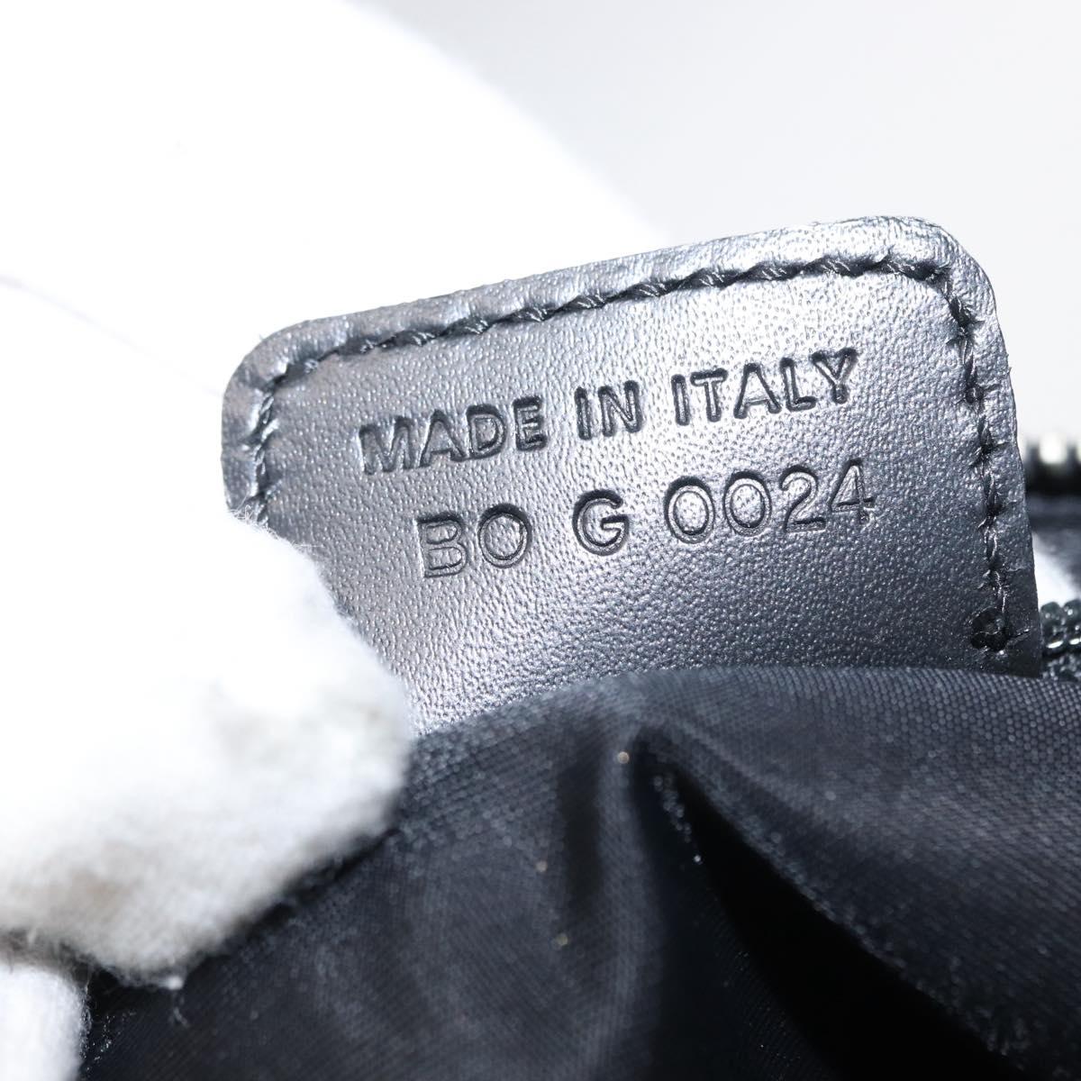 Christian Dior Trotter Canvas Hand Bag Black Silver Auth 153991