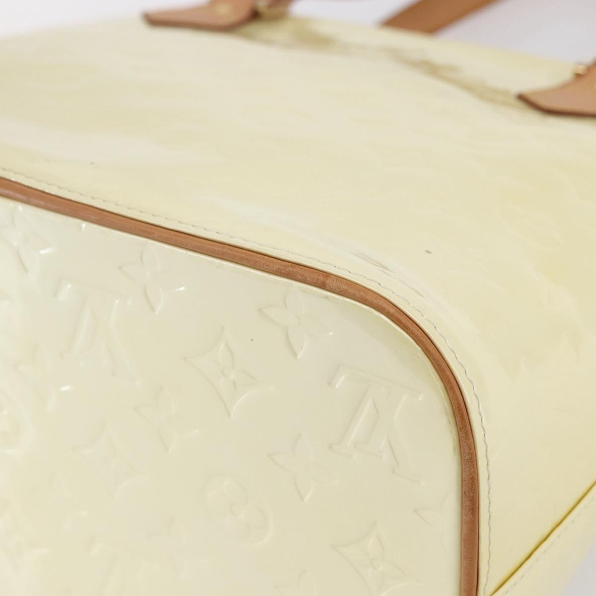 LOUIS VUITTON Monogram Vernis Houston Hand Bag Perle M91342 LV Auth 154000