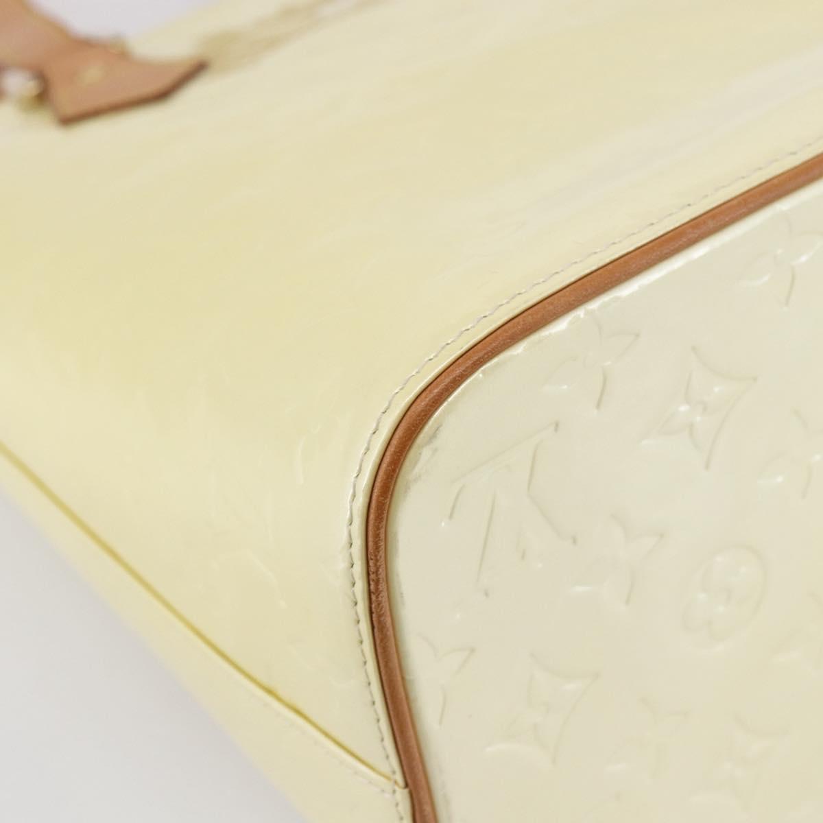 LOUIS VUITTON Monogram Vernis Houston Hand Bag Perle M91342 LV Auth 154000