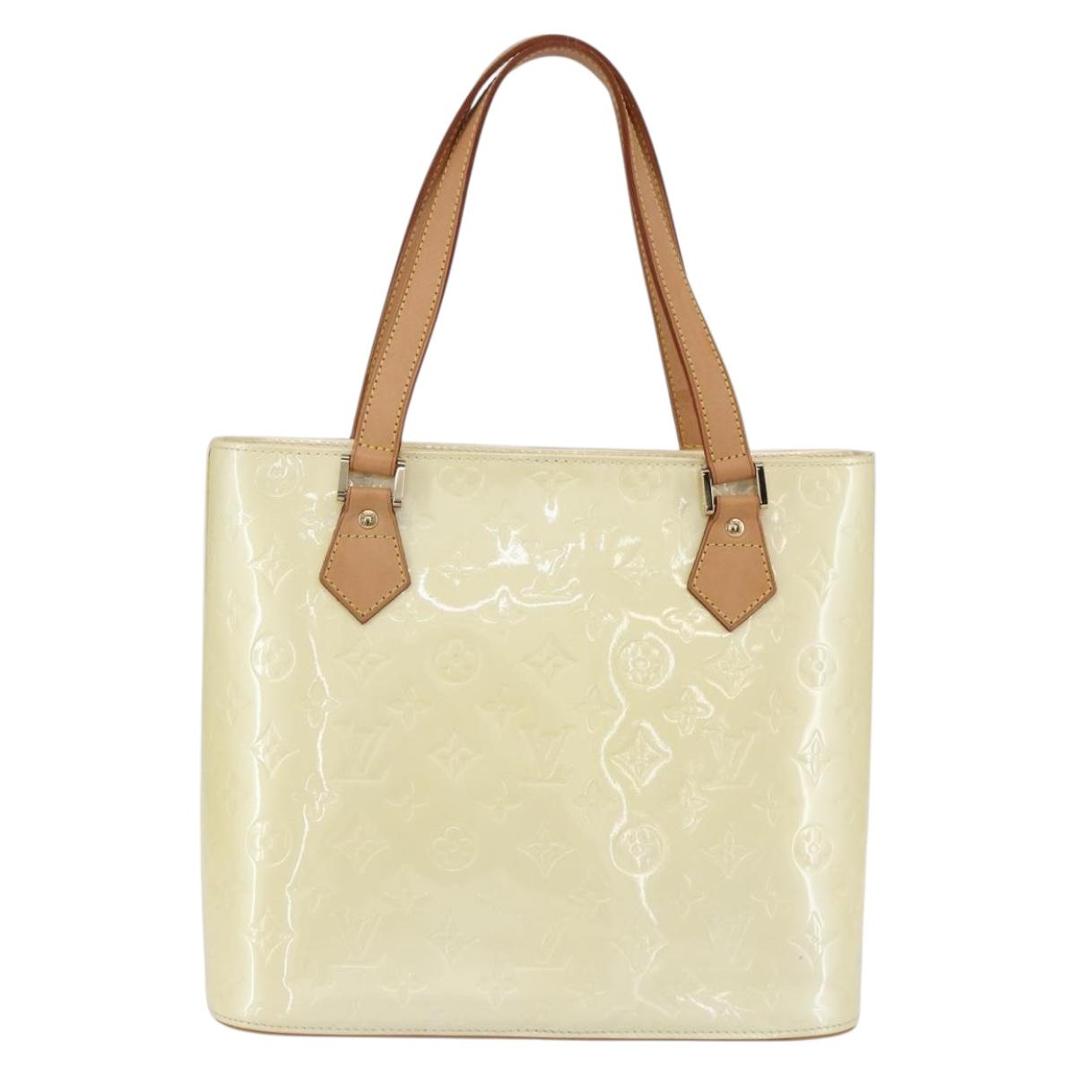 LOUIS VUITTON Monogram Vernis Houston Hand Bag Perle M91342 LV Auth 154000