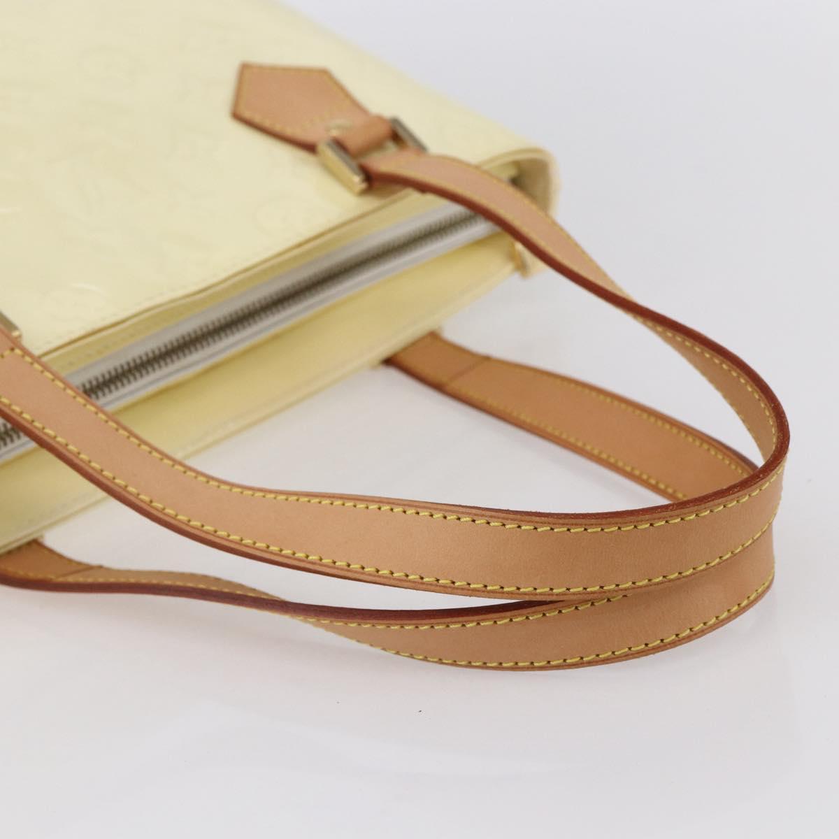 LOUIS VUITTON Monogram Vernis Houston Hand Bag Perle M91342 LV Auth 154000