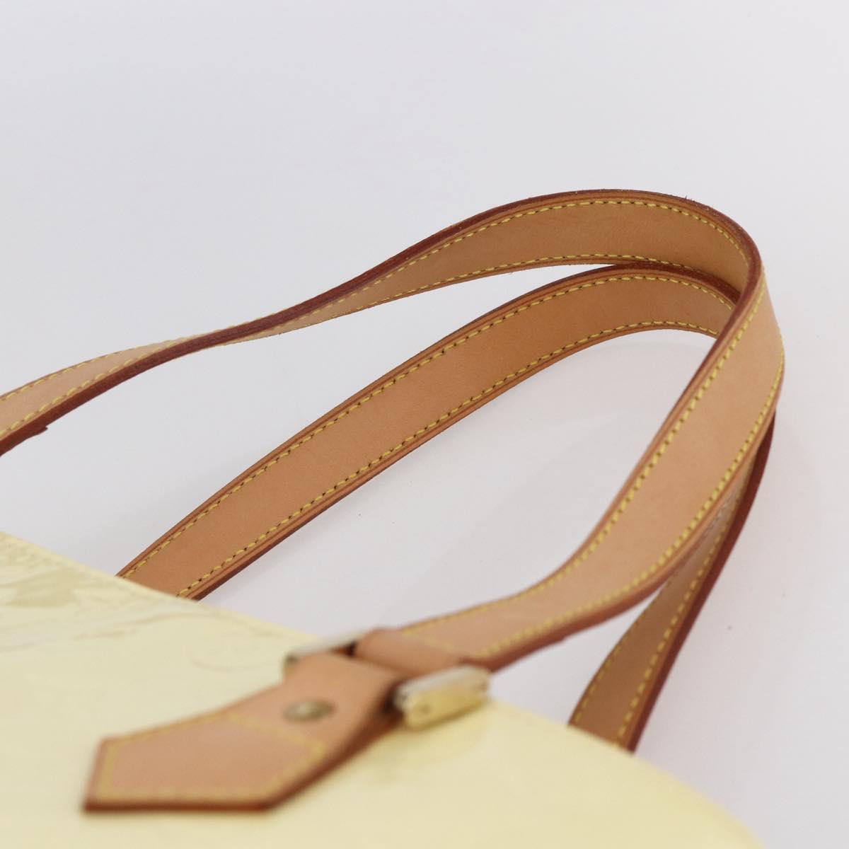 LOUIS VUITTON Monogram Vernis Houston Hand Bag Perle M91342 LV Auth 154000