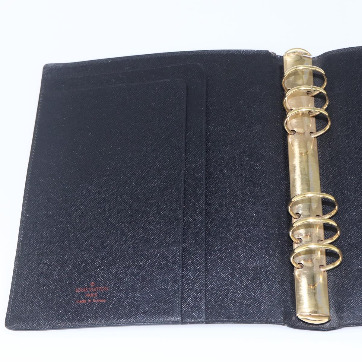 LOUIS VUITTON Epi Agenda GM Day Planner Cover Black R20212 LV Auth 154017