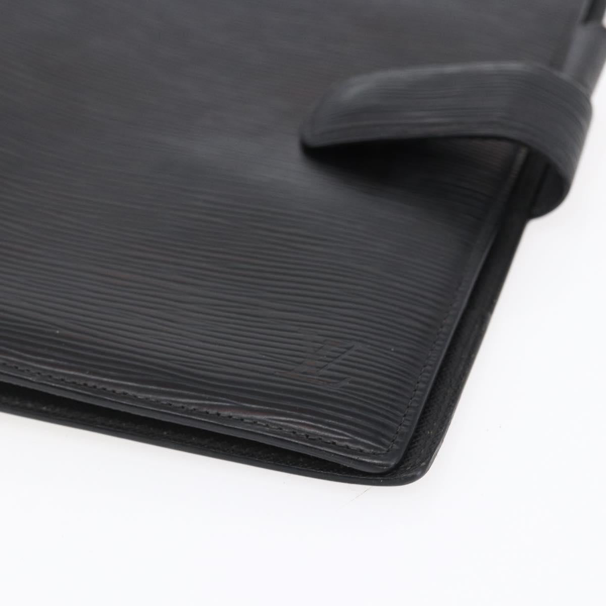 LOUIS VUITTON Epi Agenda GM Day Planner Cover Black R20212 LV Auth 154017