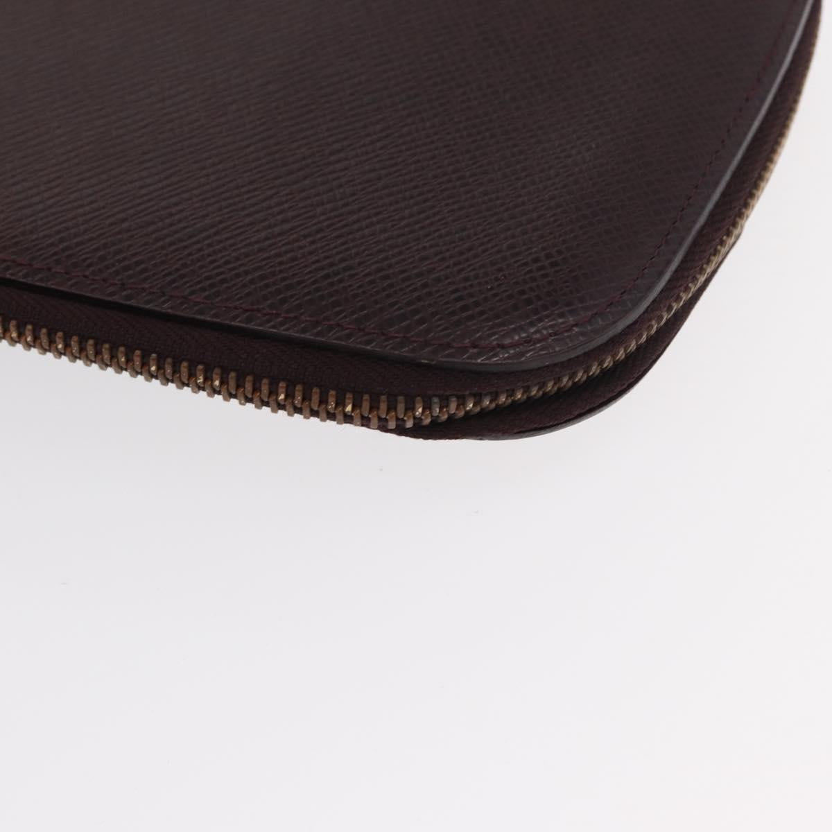 LOUIS VUITTON Taiga Organizer Atoll Travel Case Acajou M30656 LV Auth 154018