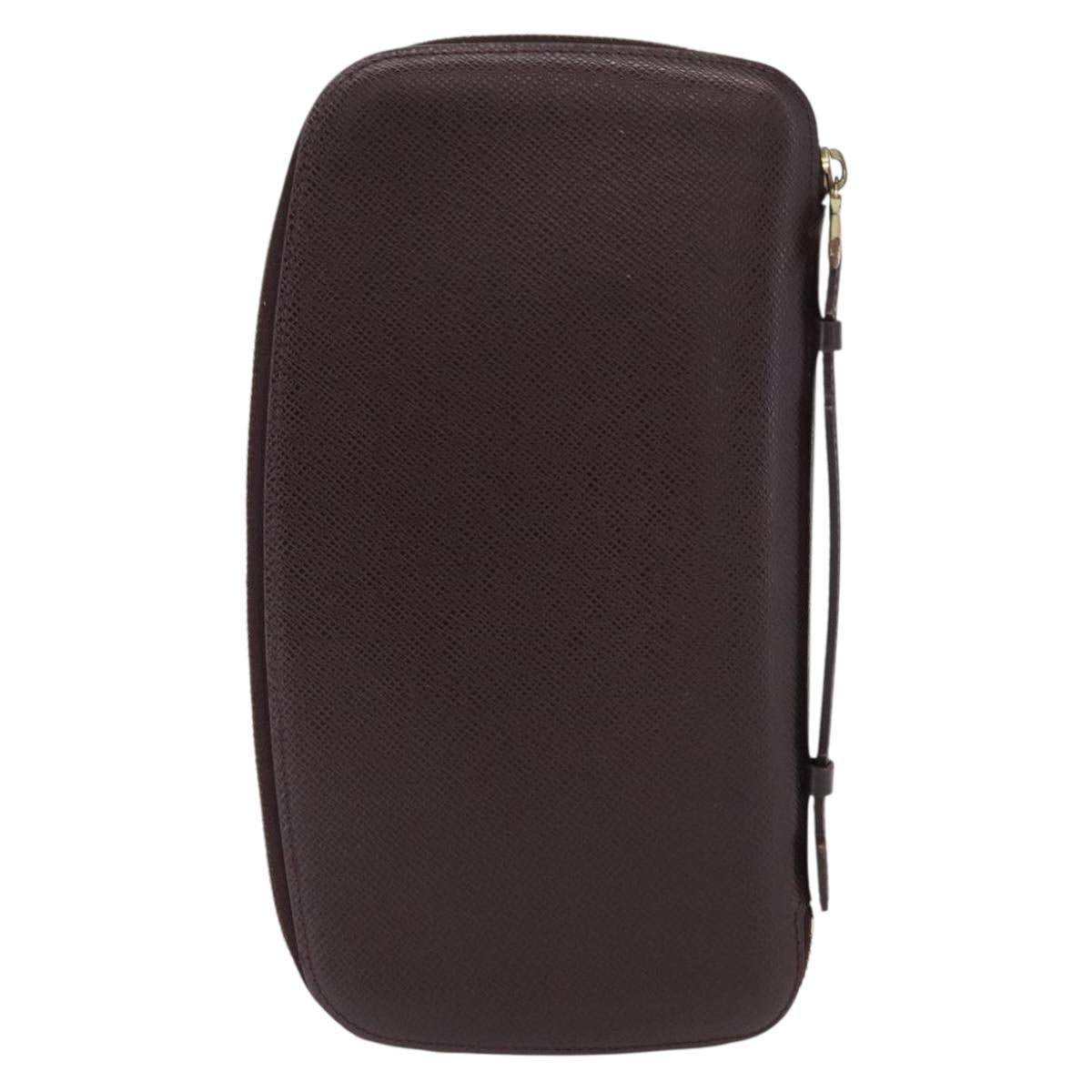 LOUIS VUITTON Taiga Organizer Atoll Travel Case Acajou M30656 LV Auth 154018