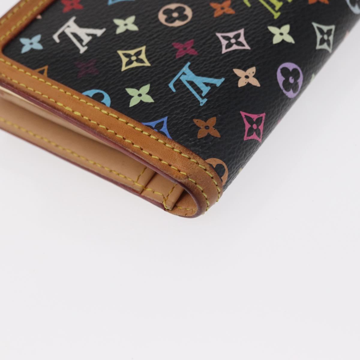 LOUIS VUITTON Multicolor Portefeuille Viennois Wallet Black M92988 Auth 154020