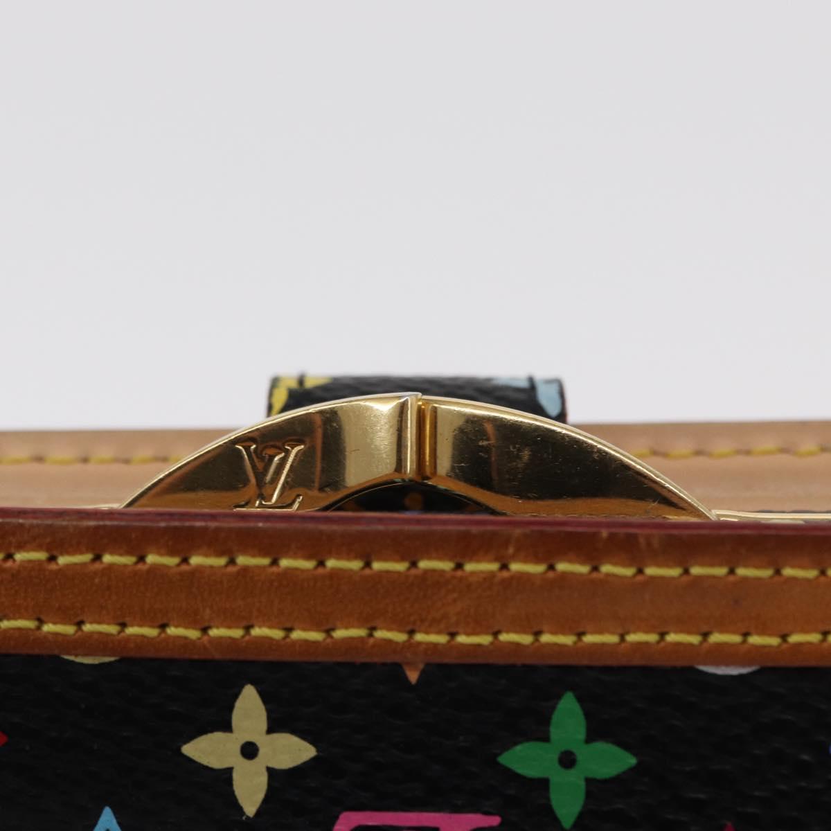 LOUIS VUITTON Multicolor Portefeuille Viennois Wallet Black M92988 Auth 154020