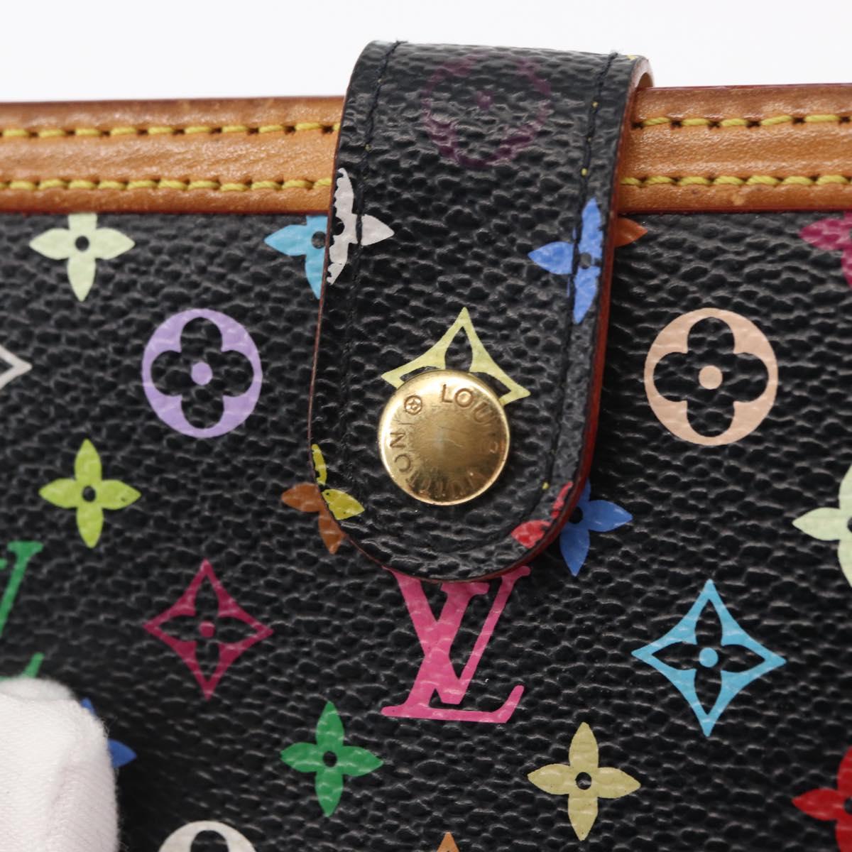 LOUIS VUITTON Multicolor Portefeuille Viennois Wallet Black M92988 Auth 154020