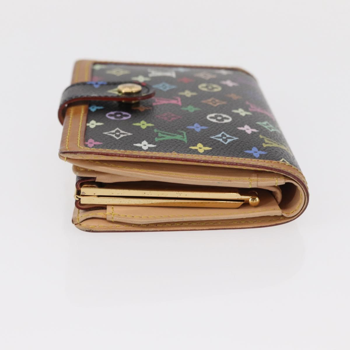 LOUIS VUITTON Multicolor Portefeuille Viennois Wallet Black M92988 Auth 154020