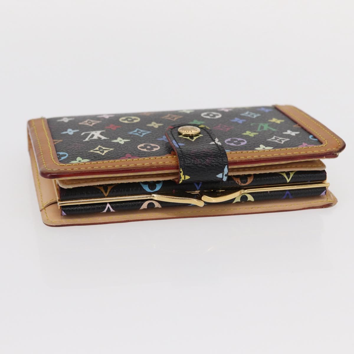 LOUIS VUITTON Multicolor Portefeuille Viennois Wallet Black M92988 Auth 154020