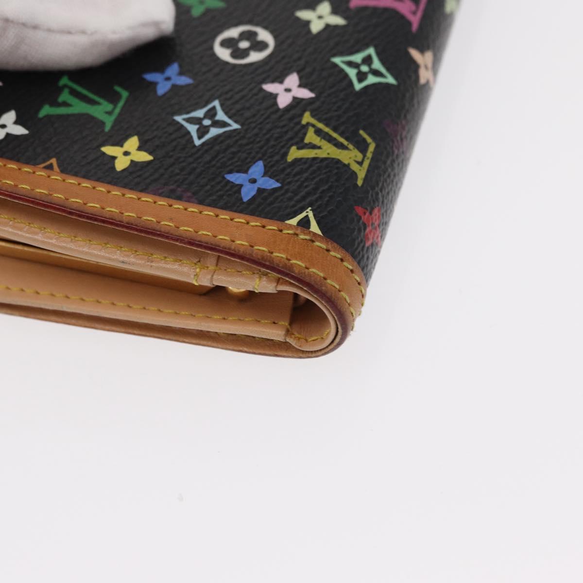 LOUIS VUITTON Multicolor Portefeuille Viennois Wallet Black M92988 Auth 154020