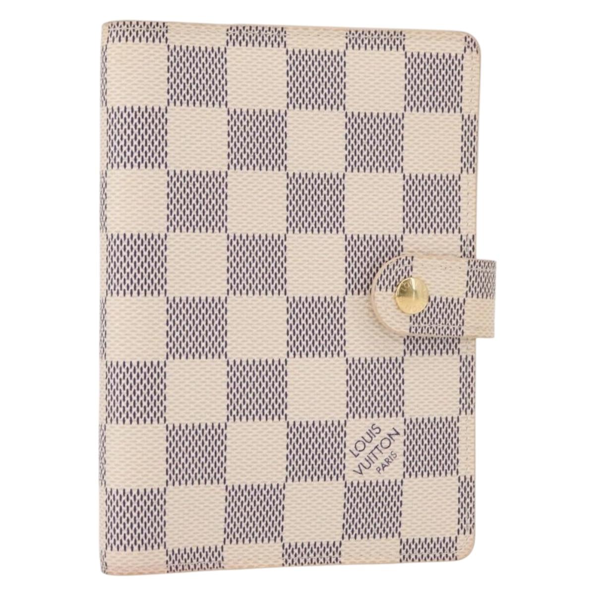 LOUIS VUITTON Damier Azur Agenda PM Day Planner Cover R20706 LV Auth 154021