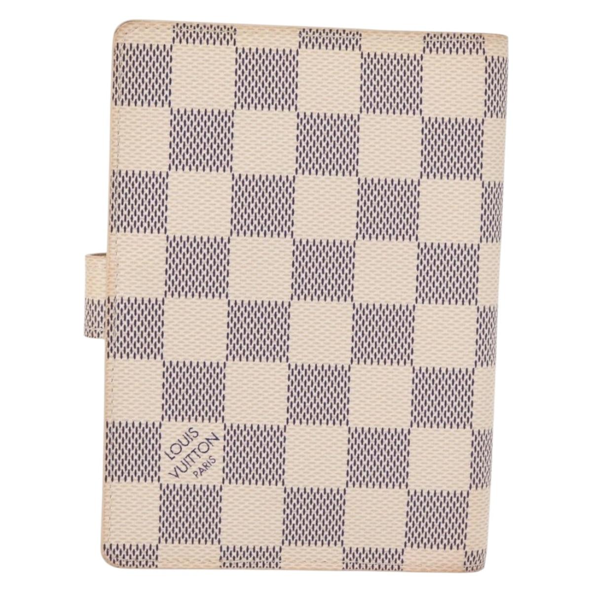 LOUIS VUITTON Damier Azur Agenda PM Day Planner Cover R20706 LV Auth 154021