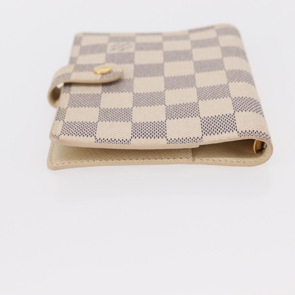 LOUIS VUITTON Damier Azur Agenda PM Day Planner Cover R20706 LV Auth 154021