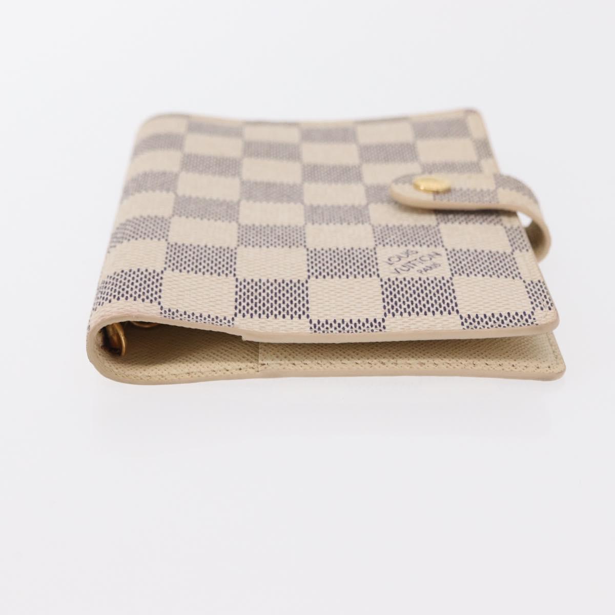 LOUIS VUITTON Damier Azur Agenda PM Day Planner Cover R20706 LV Auth 154021