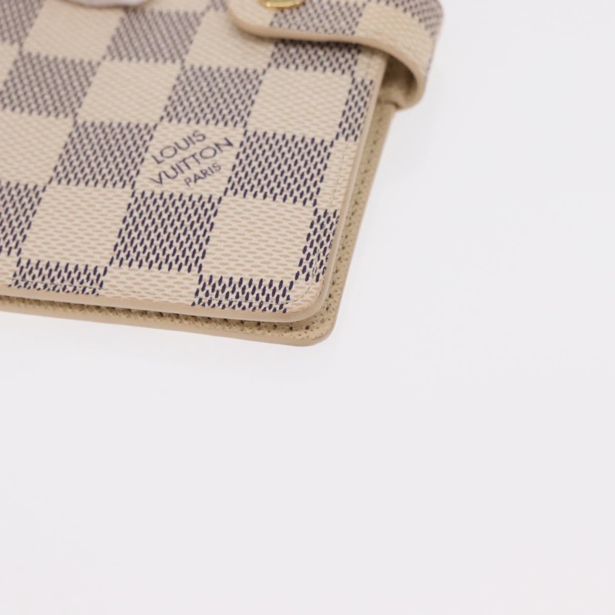 LOUIS VUITTON Damier Azur Agenda PM Day Planner Cover R20706 LV Auth 154021