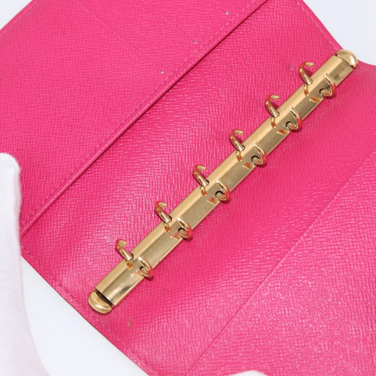 LOUIS VUITTON Multicolor Agenda PM Day Planner Cover Black R21076 LV Auth 154022