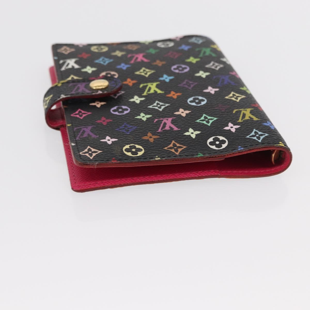 LOUIS VUITTON Multicolor Agenda PM Day Planner Cover Black R21076 LV Auth 154022