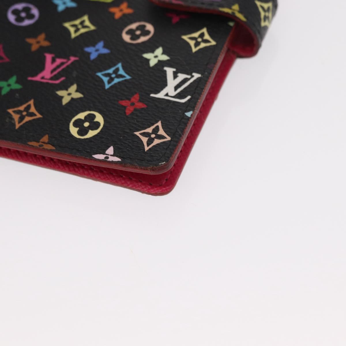 LOUIS VUITTON Multicolor Agenda PM Day Planner Cover Black R21076 LV Auth 154022