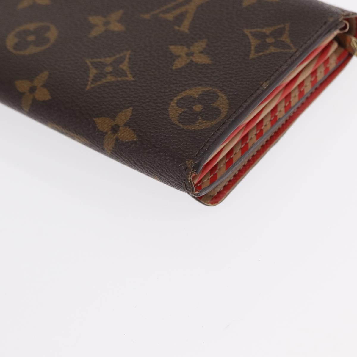 LOUIS VUITTON Monogram Trunk Portefeuille Sarah Long Wallet M60415 Auth 154024