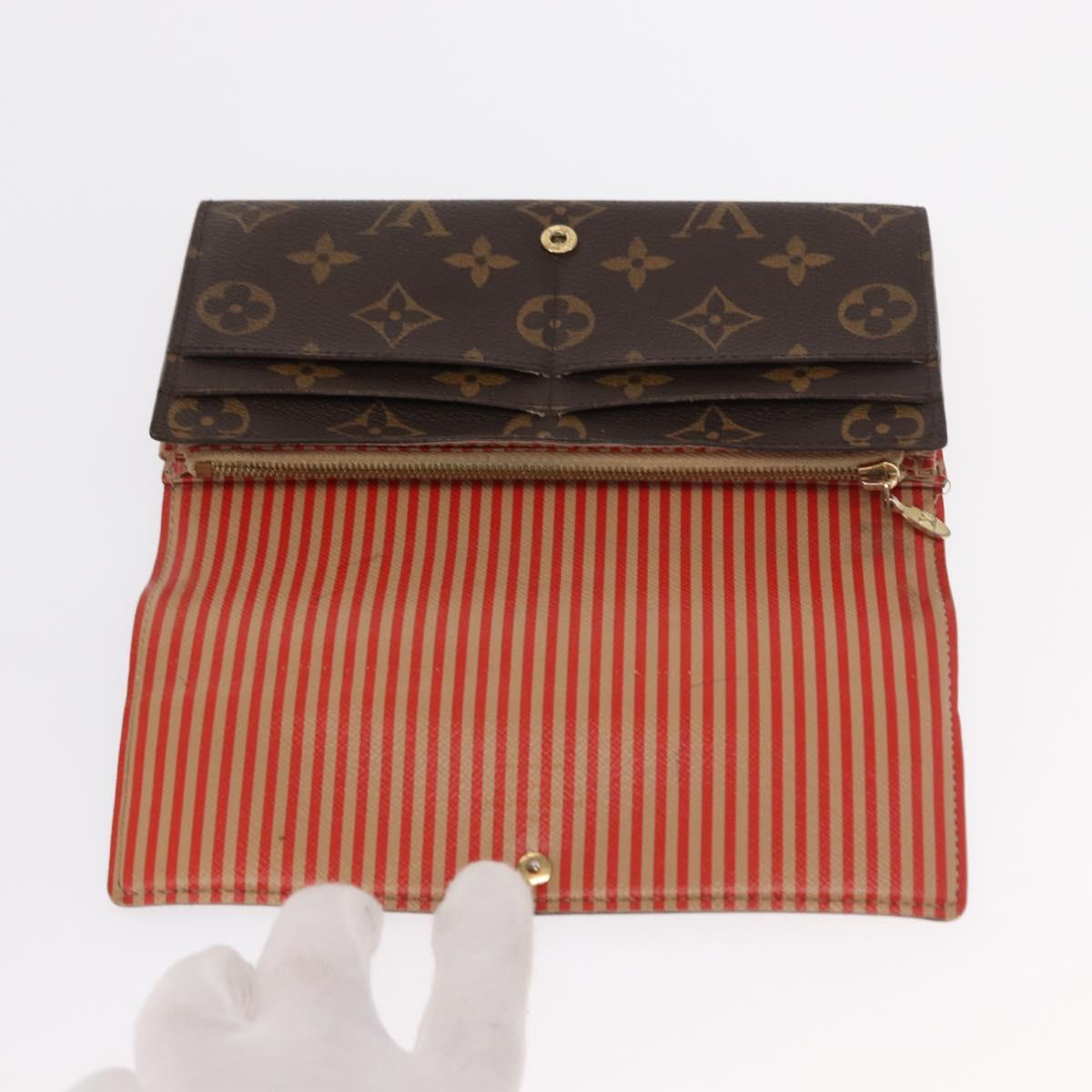 LOUIS VUITTON Monogram Trunk Portefeuille Sarah Long Wallet M60415 Auth 154024