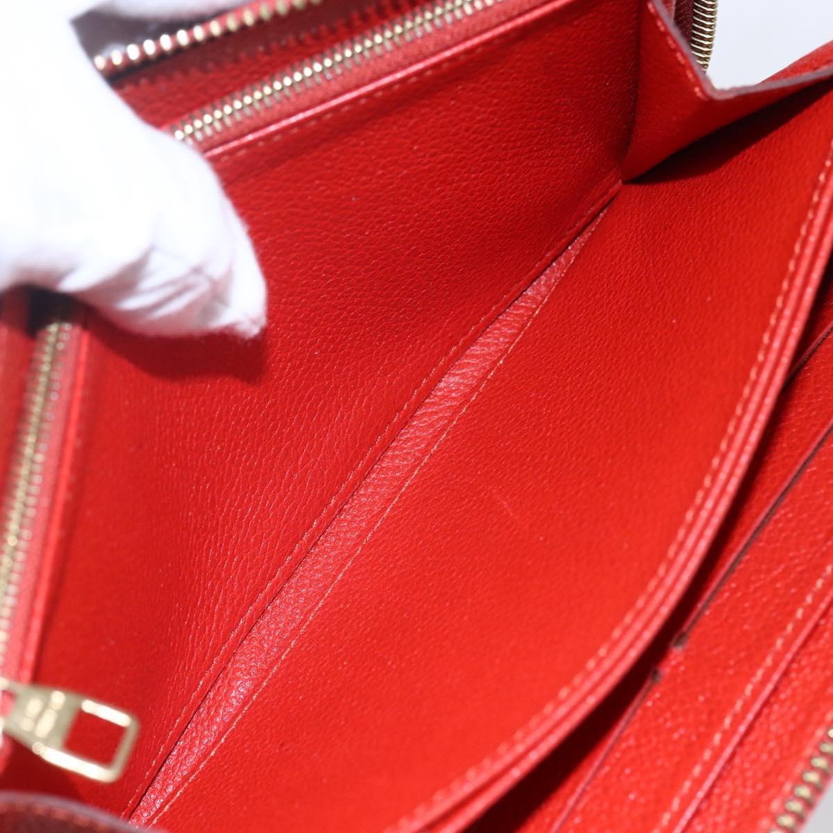 LOUIS VUITTON Monogram Empreinte Zippy Wallet Red M60737 LV Auth 154025