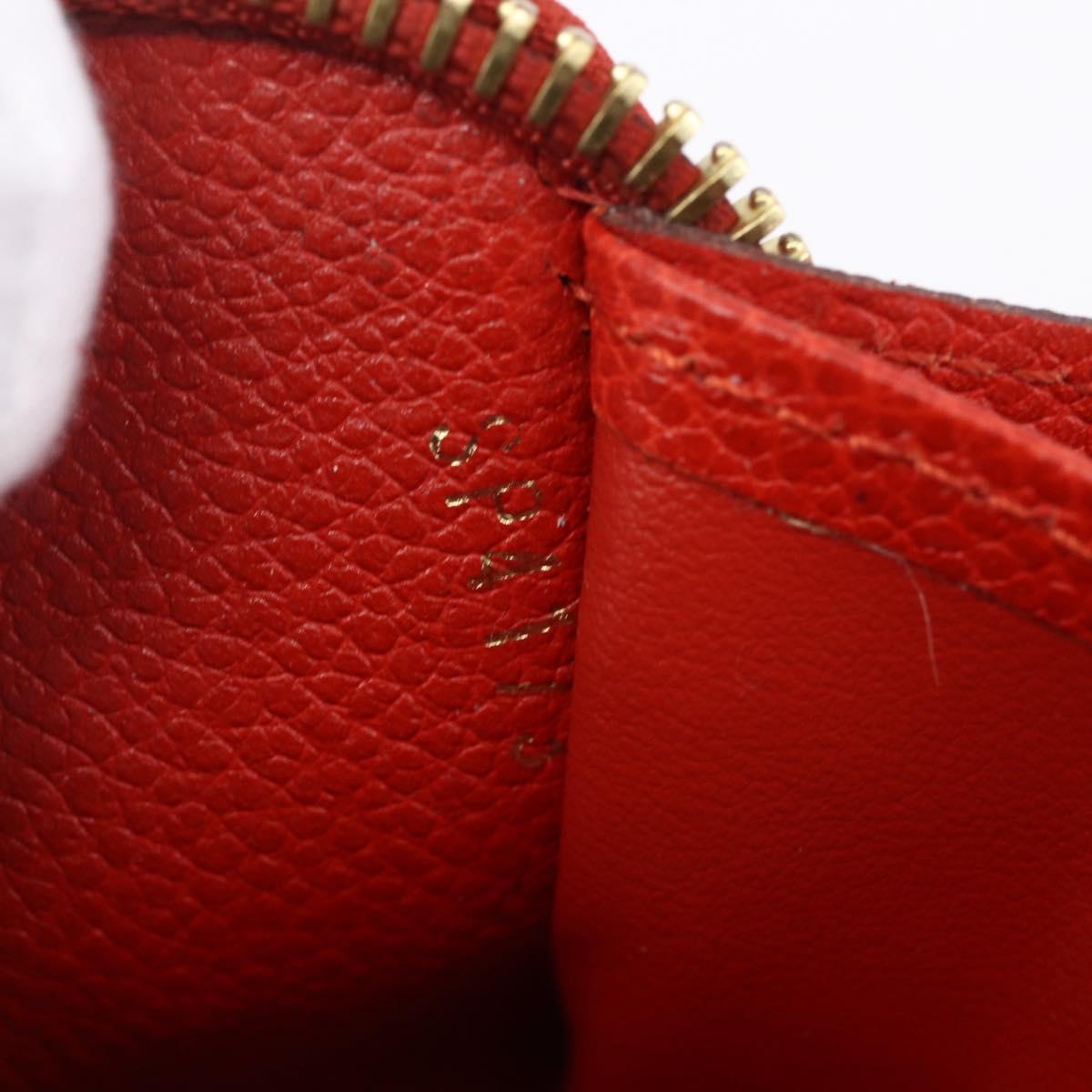 LOUIS VUITTON Monogram Empreinte Zippy Wallet Red M60737 LV Auth 154025