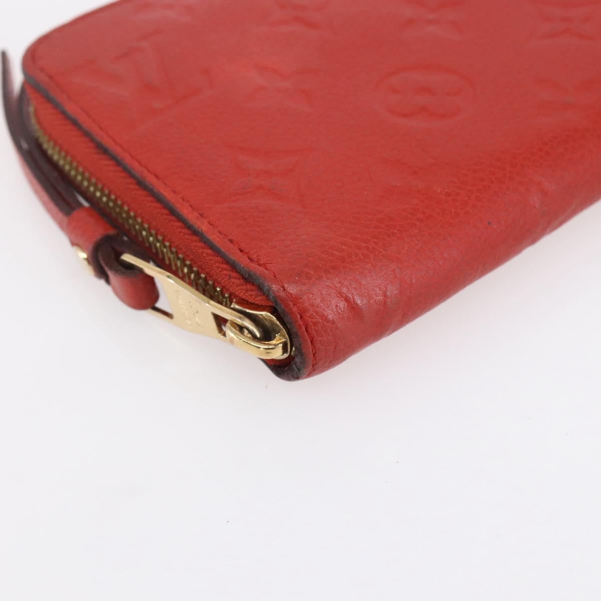 LOUIS VUITTON Monogram Empreinte Zippy Wallet Red M60737 LV Auth 154025