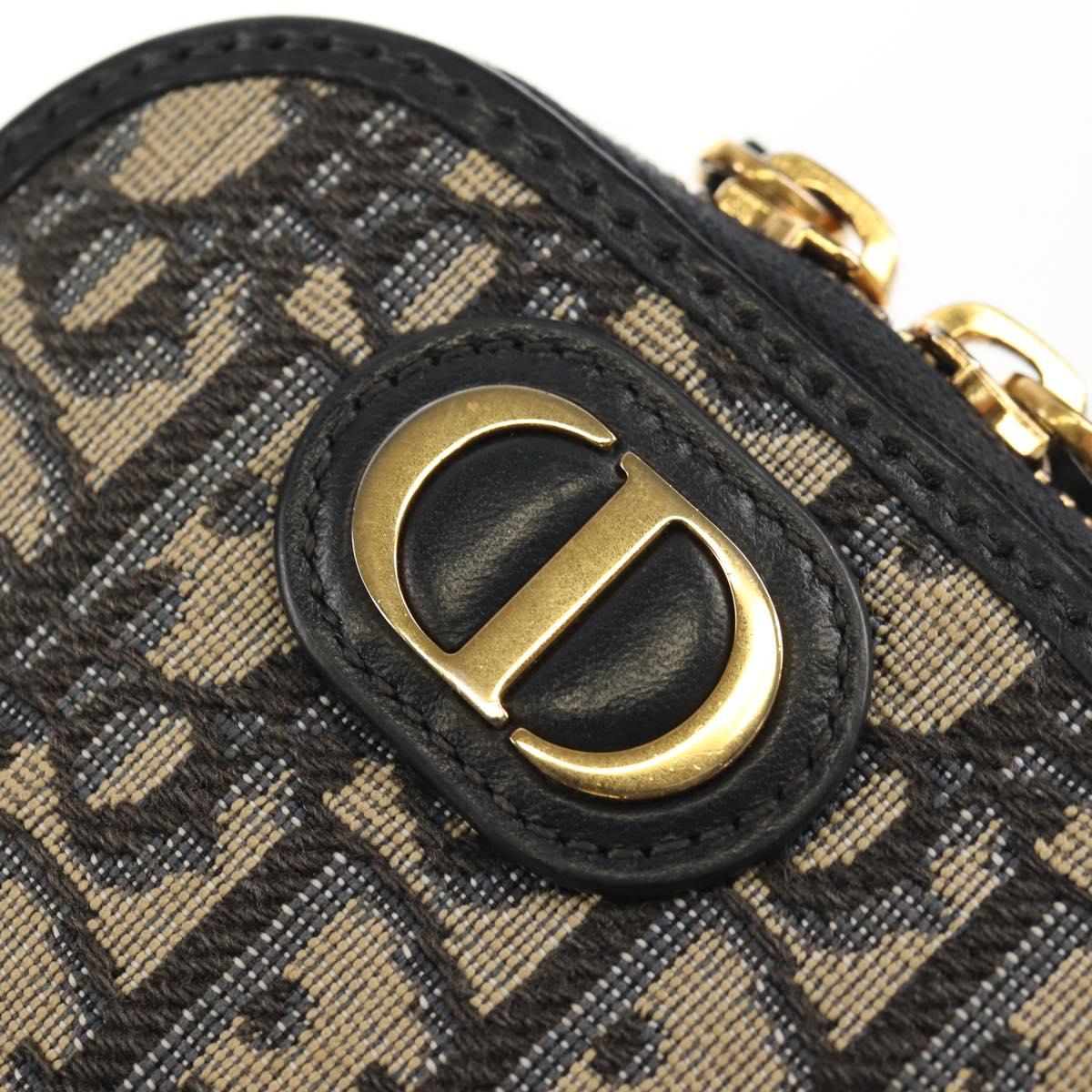 Christian Dior Trotter Canvas Phone Holder Chain Montaigne Bag Navy Auth 154027A