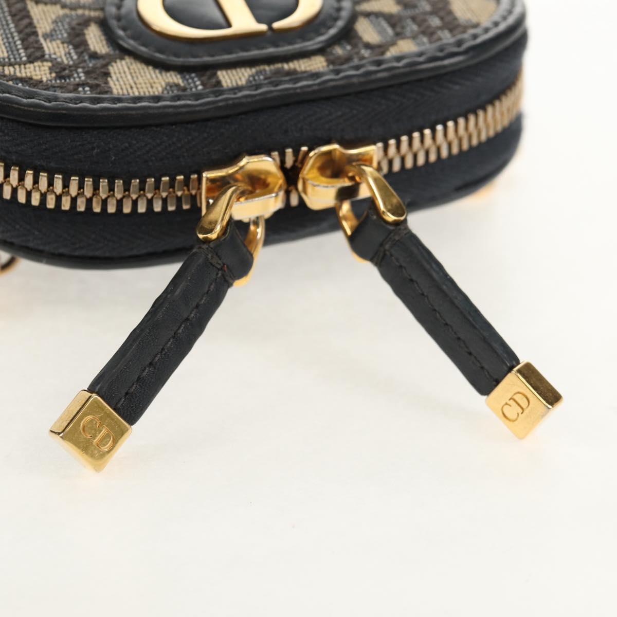 Christian Dior Trotter Canvas Phone Holder Chain Montaigne Bag Navy Auth 154027M
