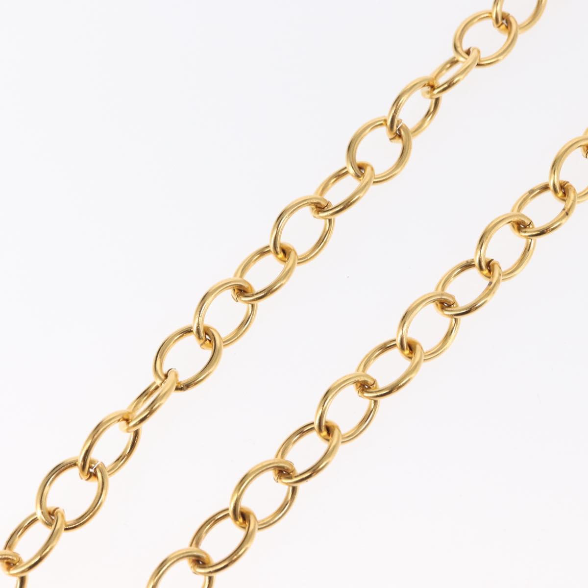 CHANEL COCO Mark Necklace metal Gold Tone CC Auth 154033SAV