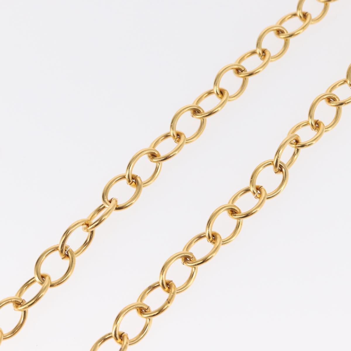 CHANEL COCO Mark Necklace metal Gold Tone CC Auth 154033SAV