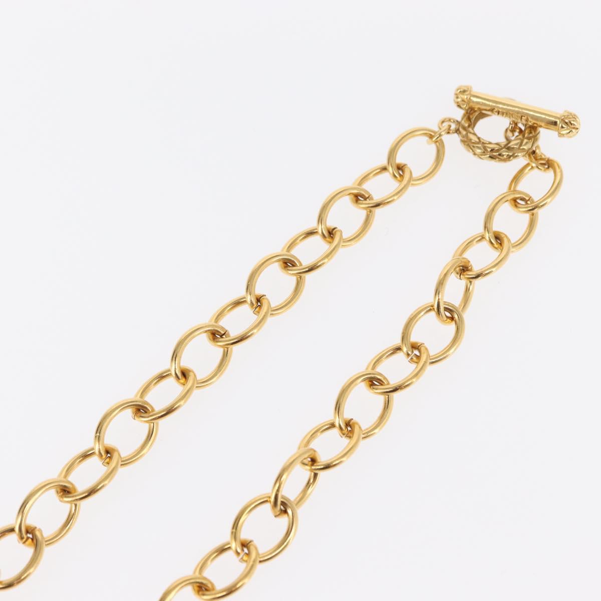 CHANEL COCO Mark Necklace metal Gold Tone CC Auth 154033SAV