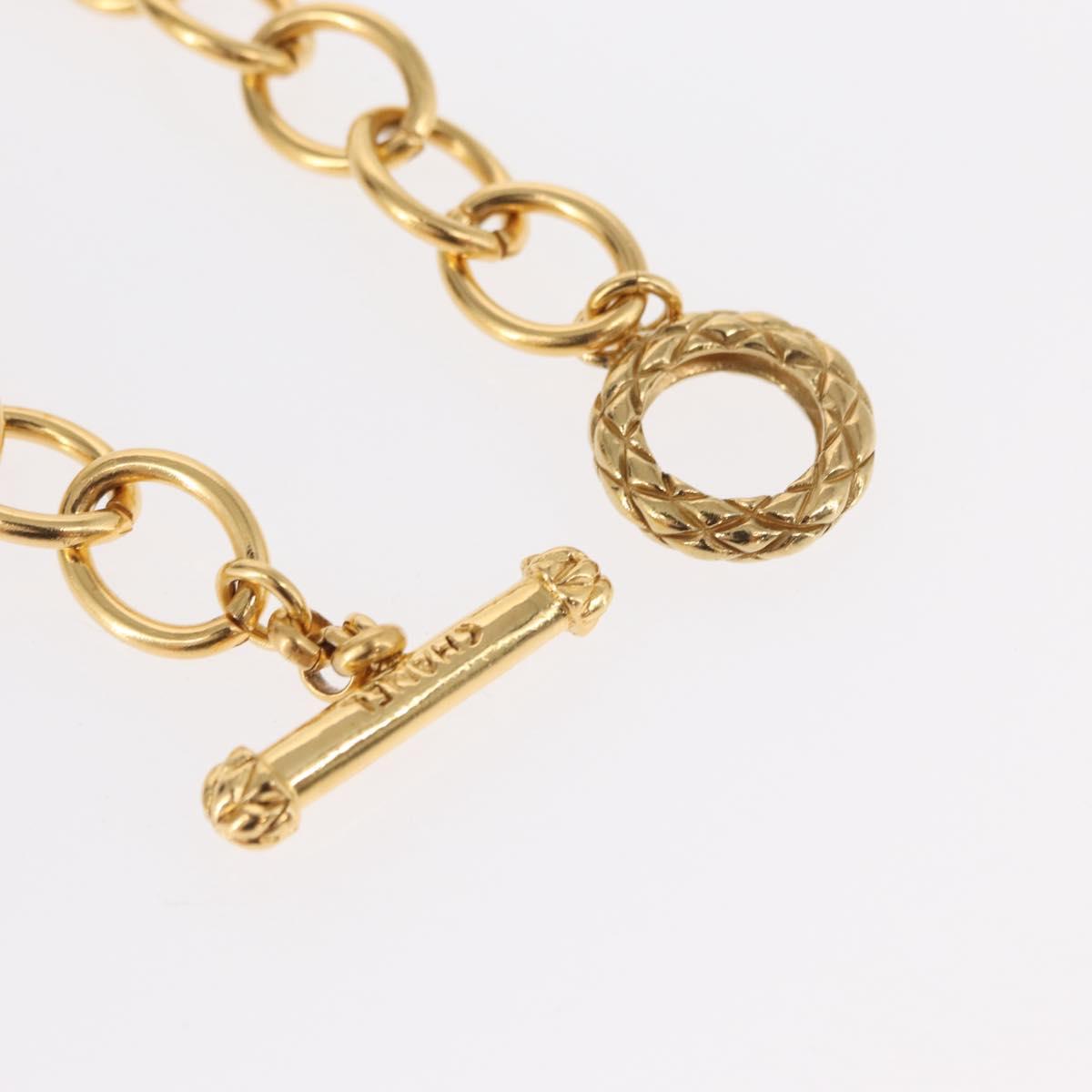 CHANEL COCO Mark Necklace metal Gold Tone CC Auth 154033SAV