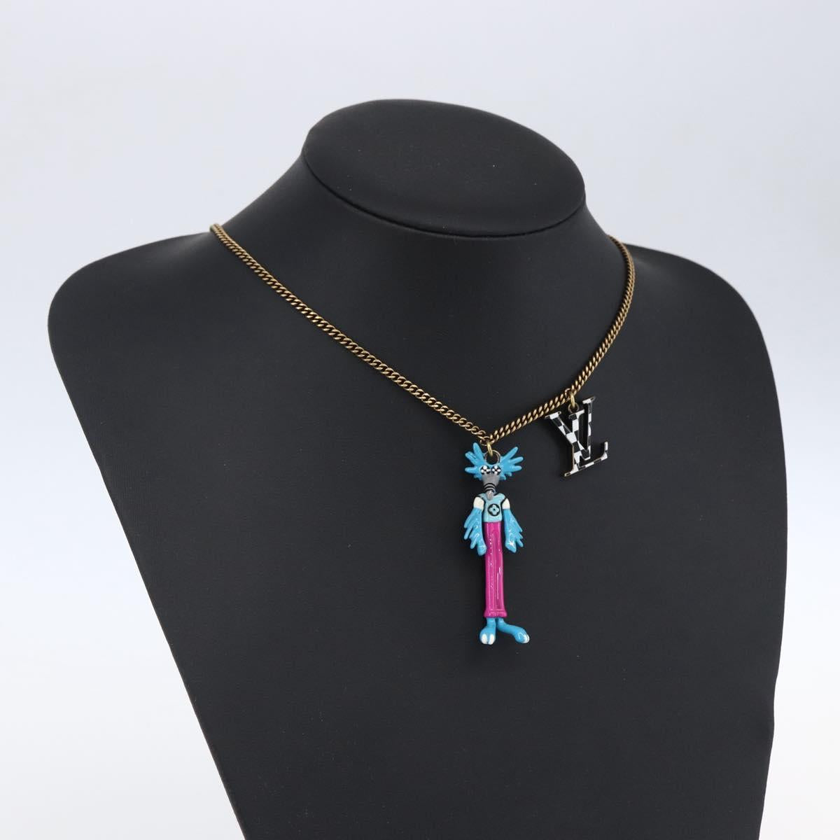 LOUIS VUITTON LV Animals Necklace metal Gold Tone MP2928 LV Auth 154037SAM