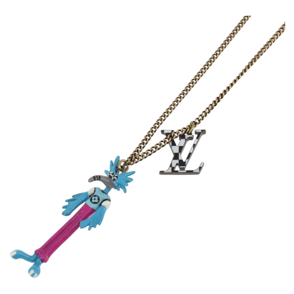 LOUIS VUITTON LV Animals Necklace metal Gold Tone MP2928 LV Auth 154037SAM