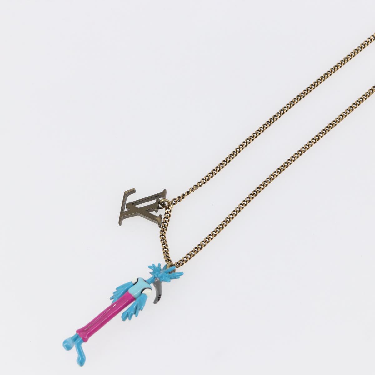 LOUIS VUITTON LV Animals Necklace metal Gold Tone MP2928 LV Auth 154037SAM