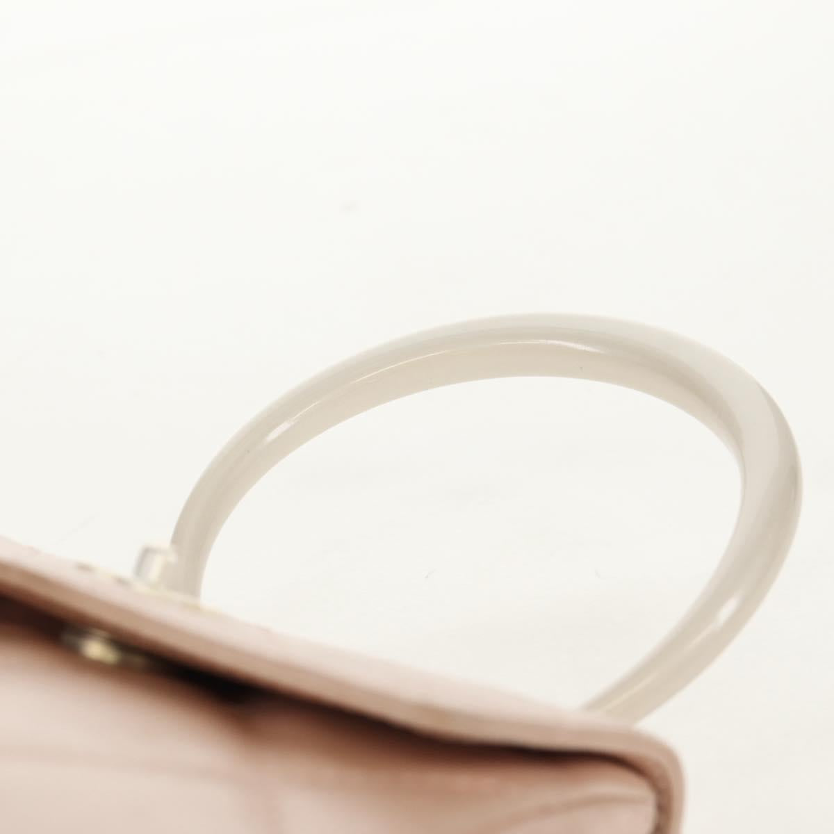 CHANEL Matelasse Hand Bag Leather Pink Silver CC Auth 154045V