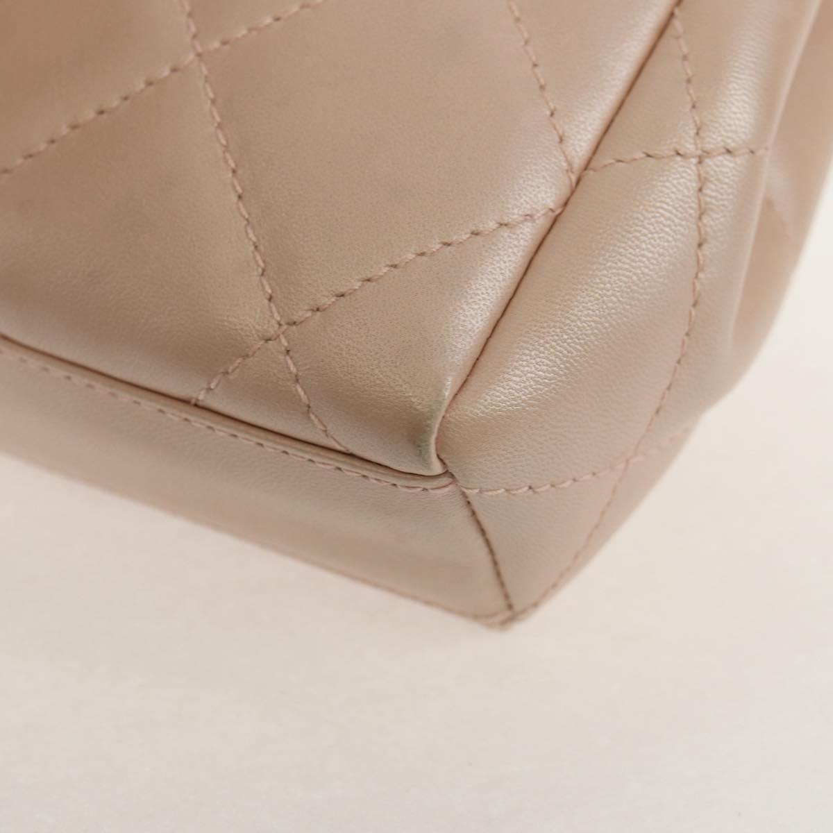 CHANEL Matelasse Hand Bag Leather Pink Silver CC Auth 154045V
